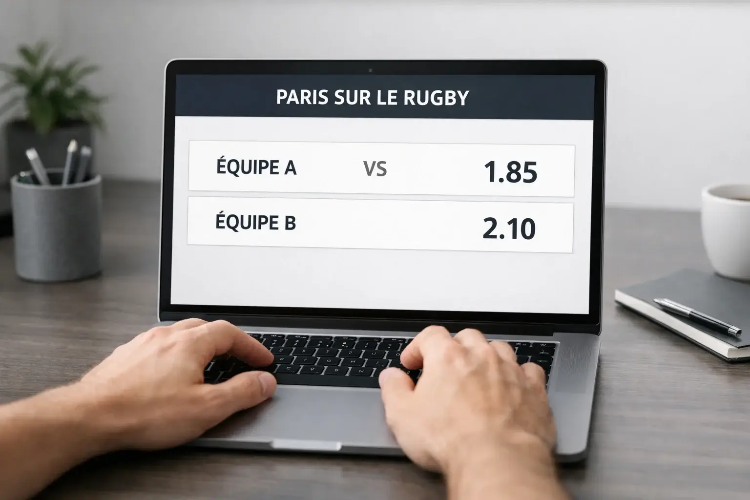 Écran affichant les cotes de paris sportifs rugby