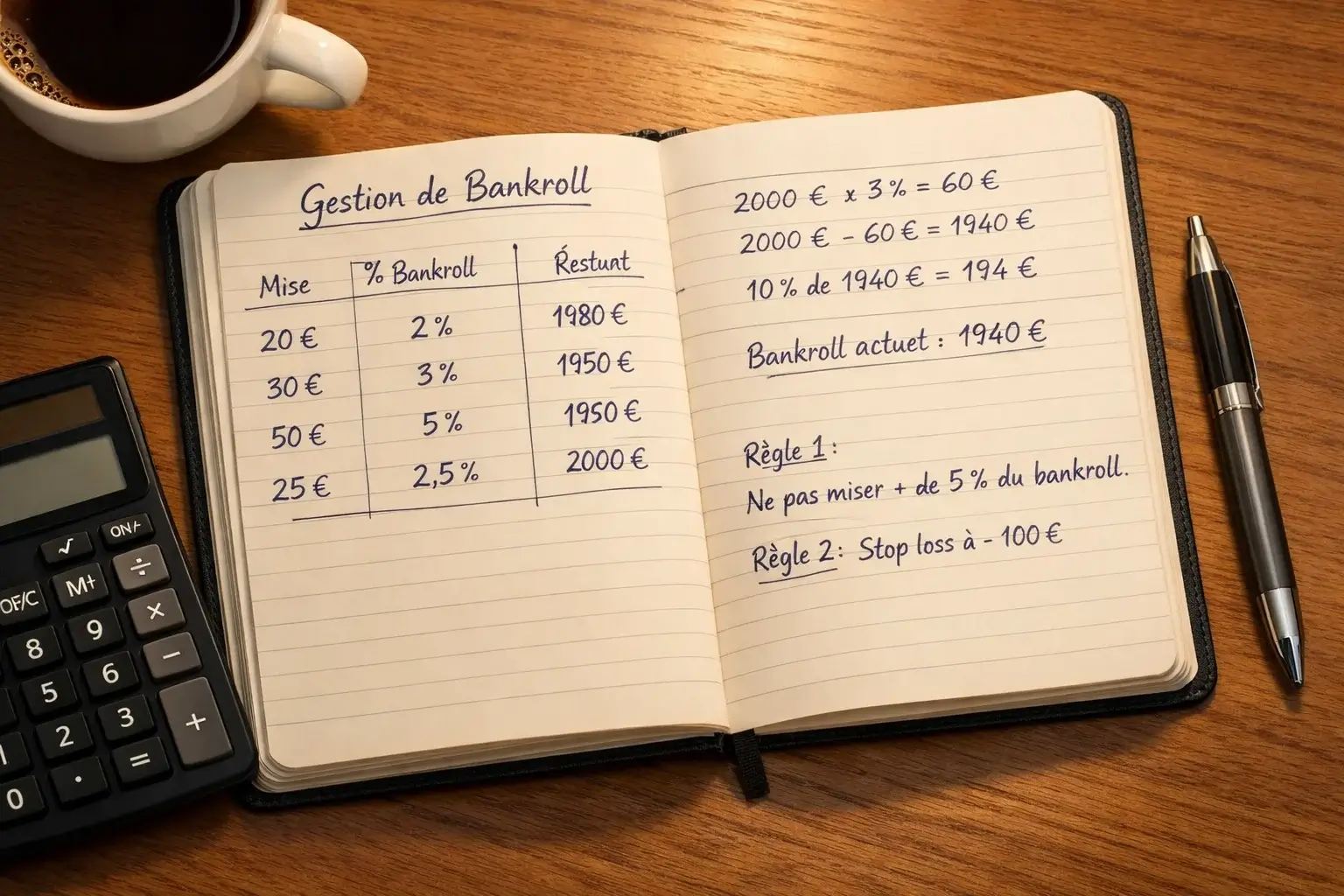 Carnet de notes avec gestion de budget paris