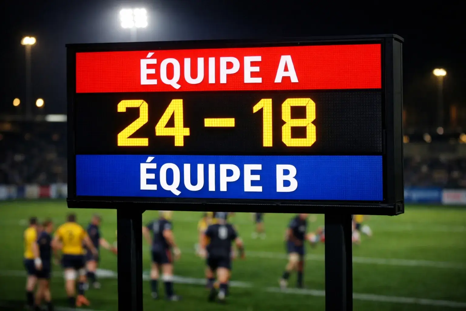 Tableau des scores lors d'un match de rugby
